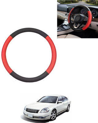 AYW Steering Cover For Nissan Teana(Red/Black, Leatherite)