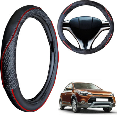 PEEPS STORE Steering Cover For Hyundai i20(Black, Leatherite)