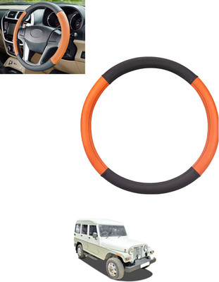 monolive Steering Cover For Mahindra Marshal(Tan, Black, Leatherite)