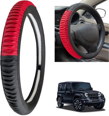 PEEPS STORE Steering Cover For Mahindra Thar(Black, Leatherite)