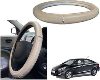 PEEPS STORE Steering Cover For Hyundai Fluidic Verna(Black, Red, Leatherite)