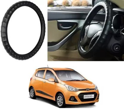 OOLTAH PAHIYA Hand Stiched Steering Cover For Hyundai Grand i10(Black, Leatherite)