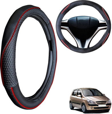 PEEPS STORE Steering Cover For Hyundai Getz(Black, Leatherite)