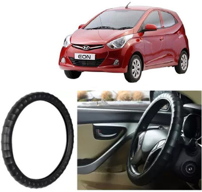 OOLTAH PAHIYA Hand Stiched Steering Cover For Hyundai Eon(Black, Leatherite)