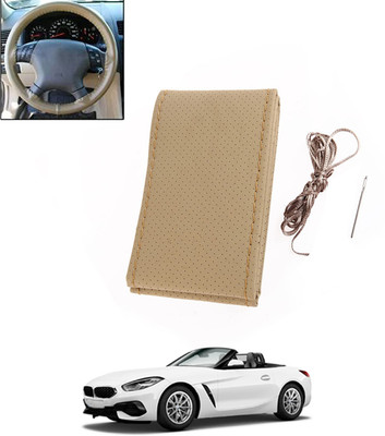 monolive Hand Stiched Steering Cover For BMW Z4(Beige, Leatherite)