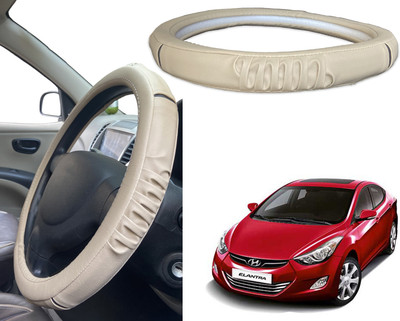 PEEPS STORE Steering Cover For Hyundai Elantra(Black, Red, Leatherite)