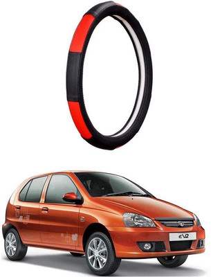 AUTO PEARL Steering Cover For Tata Indica(Gold Blaze Black and Red, Leatherite)