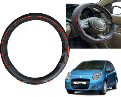 PEEPS STORE Steering Cover For Maruti A-Star(Black, Red, Leatherite)