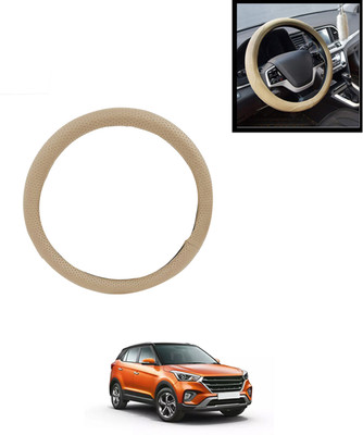 AYW Steering Cover For Hyundai Creta(Beige, Leatherite)