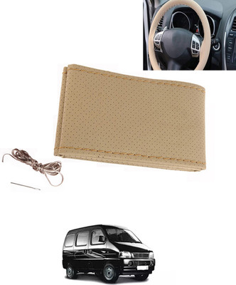 MATIES Hand Stiched Steering Cover For Universal For Car Versa(Beige, Leatherite)
