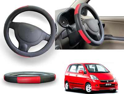 PEEPS STORE Steering Cover For Maruti Zen Estilo(Red, Leatherite)