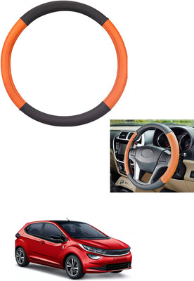 MATIES Steering Cover For Tata Universal For Car(Tan/Black, Leather)