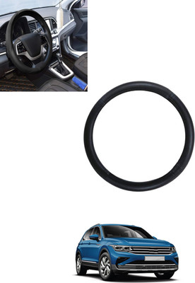 ABJD Steering Cover For Volkswagen Universal For Car(Black, Leatherite)