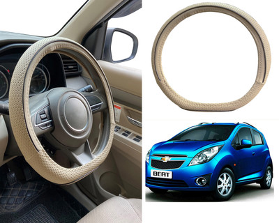 PEEPS STORE Steering Cover For Chevrolet Beat(Black, Leatherite)