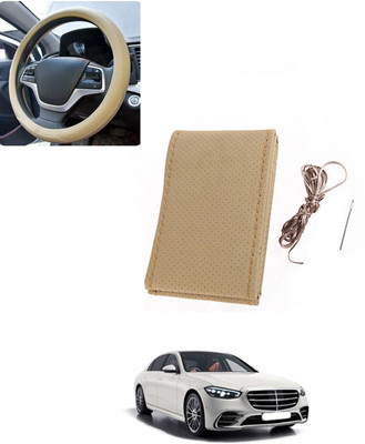 AYW Hand Stiched Steering Cover For Mercedes Benz Universal For Car(Beige, Leatherite)