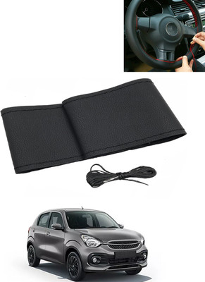 AYW Hand Stiched Steering Cover For Maruti Celerio(Black, Leatherite)