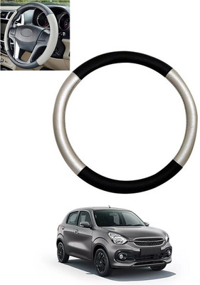 ABJD Steering Cover For Maruti Celerio(Silver, Black, Leatherite)