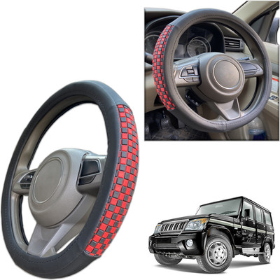 PEEPS STORE Steering Cover For Mahindra Bolero(Black, Leatherite)