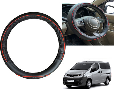 PEEPS STORE Steering Cover For Nissan Evalia(Black, Red, Leatherite)
