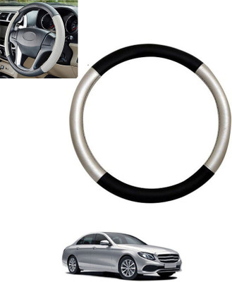 MSNP Steering Cover For Mercedes Benz E220(Silver,Black, Leatherite)
