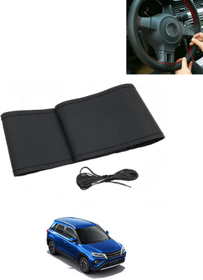 MATIES Hand Stiched Steering Cover For Toyota Universal For Car(Black, Leatherite)