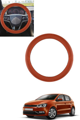 ABJD Steering Cover For Volkswagen Polo(Tan, Leatherite)