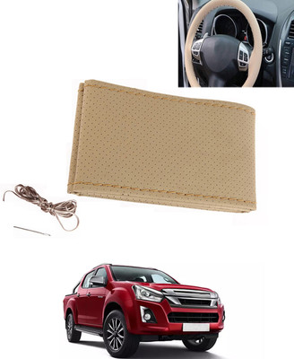 MATIES Hand Stiched Steering Cover For Toyota Universal For Car(Beige, Leatherite)