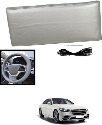 MATIES Hand Stiched Steering Cover For Mercedes Benz Universal For Car(Silver, Leatherite)