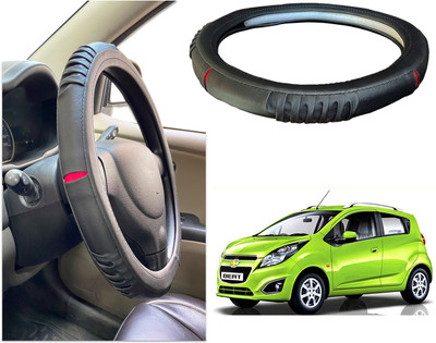 PEEPS STORE Steering Cover For Chevrolet NA(Black, Red, Leatherite)
