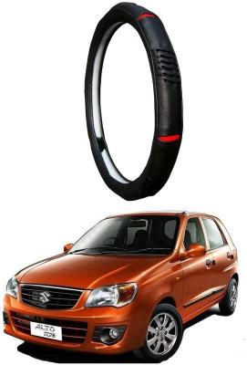 AUTO PEARL Steering Cover For Maruti Alto K10(Diamond Black Red, Leatherite)