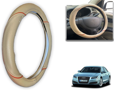 PEEPS STORE Steering Cover For Audi R8(Black, Red, Leatherite)