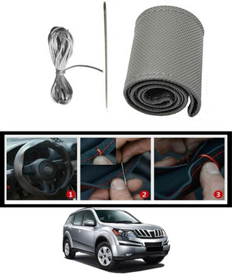 monolive Hand Stiched Steering Cover For Mahindra XUV 500(Grey, Leatherite)