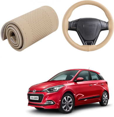 Arnejas Hand Stiched Steering Cover For Hyundai Elite i20(Beige, Leather)