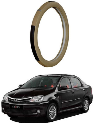 AUTO PEARL Steering Cover For Toyota Etios(Beige, Leatherite)