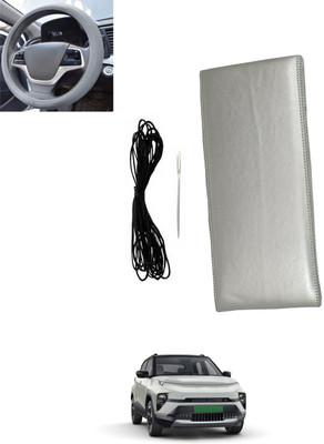 MSNP Hand Stiched Steering Cover For Tata Universal For Car(Silver, Leatherite)