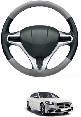 MATIES Steering Cover For Mercedes Benz Universal For Car(Grey, Black, Leather)