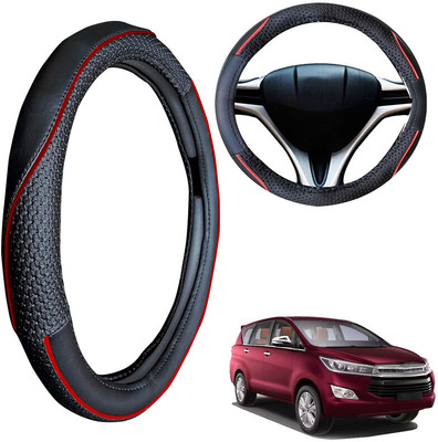 PEEPS STORE Steering Cover For Toyota Innova(Black, Leatherite)