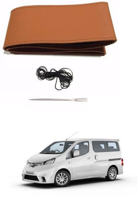 RKPSP Hand Stiched Steering Cover For Universal For Car Evalia(Tan, Leatherite)