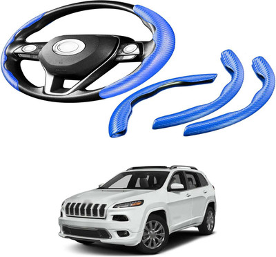 Pecunia Steering Cover For Hyundai Creta(Carbon Fiber Blue, Polyurethane)