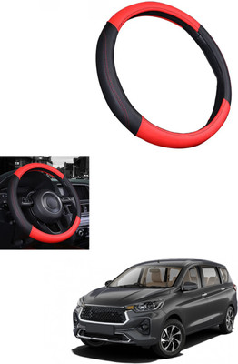 MATIES Steering Cover For Toyota Universal For Car(Red/Black, Leather)