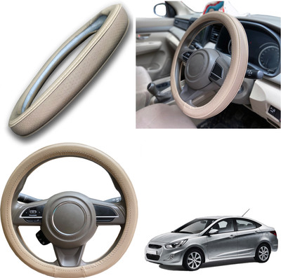 PEEPS STORE Steering Cover For Hyundai Verna Fluidic(Black, Leatherite)