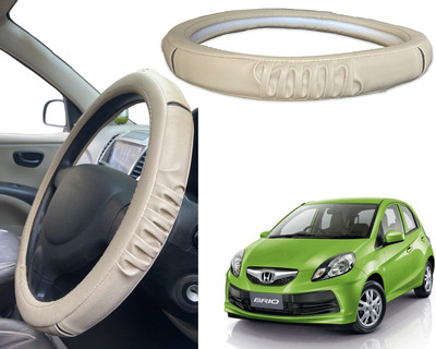 PEEPS STORE Steering Cover For Honda Brio(Black, Red, Leatherite)