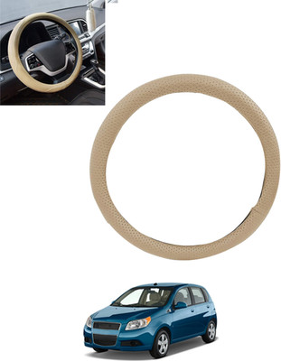 monolive Hand Stiched Steering Cover For Chevrolet Aveo(Beige, Leatherite)