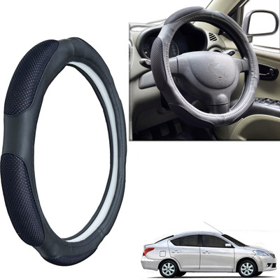 PEEPS STORE Steering Cover For Nissan Sunny(Black, Leatherite)