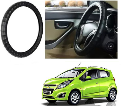 OOLTAH PAHIYA Hand Stiched Steering Cover For Chevrolet Beat(Black, Leatherite)