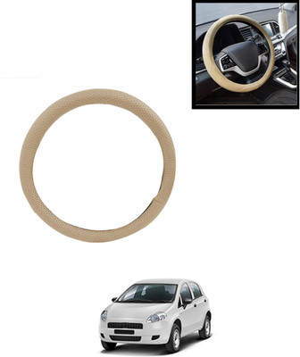 AYW Steering Cover For Fiat Punto(Beige, Leatherite)