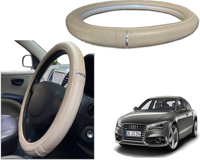 PEEPS STORE Steering Cover For Audi A7(Black, Red, Leatherite)