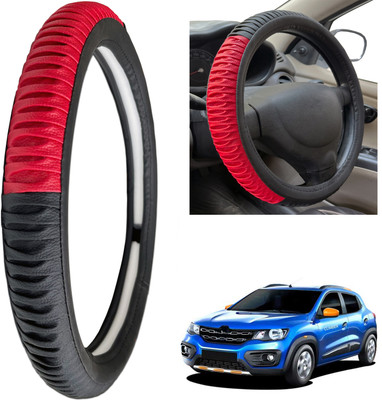 PEEPS STORE Steering Cover For Renault Kwid(Black, Leatherite)