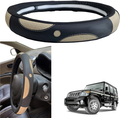 PEEPS STORE Steering Cover For Mahindra Bolero(Black, Leatherite)
