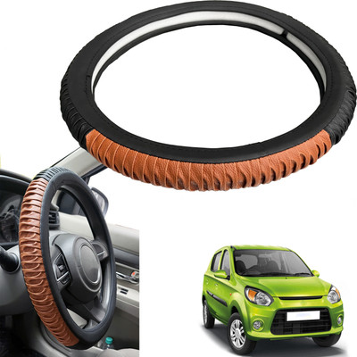 PEEPS STORE Steering Cover For Maruti Alto(Black, Leatherite)
